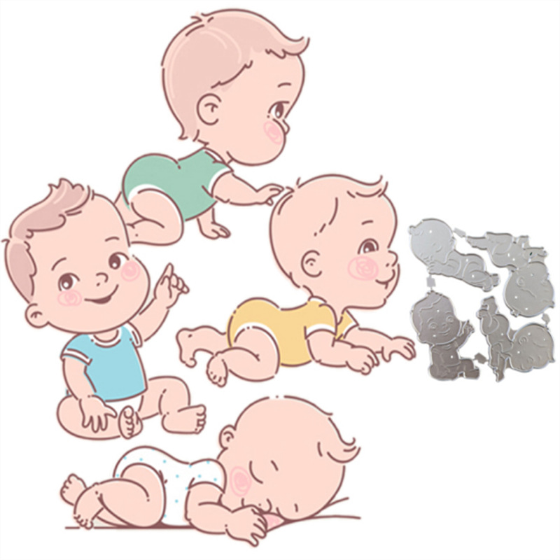 13-1DIY碳钢刀模 金属蚀刻刀模 四个款婴儿Baby模型纸艺压花刀模 13-1DIY碳钢刀模 金属蚀刻刀模 四个款婴儿Baby模型纸艺压花刀模