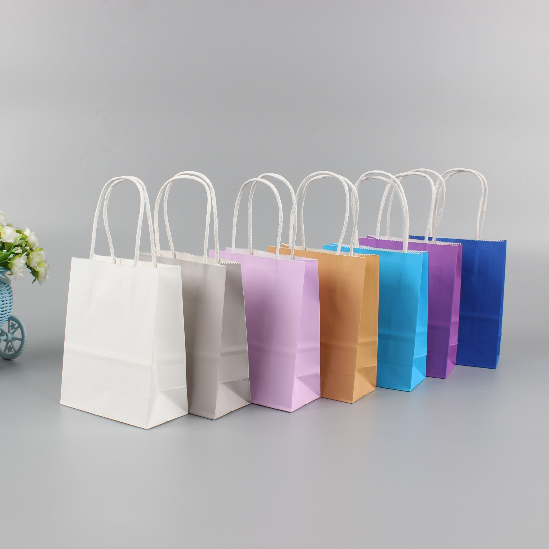 Colored Blank Kraft Paper Tote Bag Colored Blank Kraft Paper Tote Bag