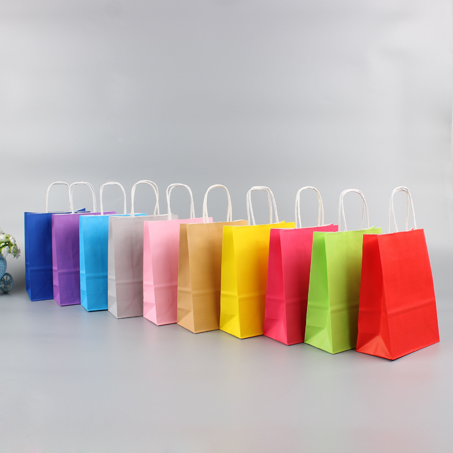 Colored Blank Kraft Paper Tote Bag Colored Blank Kraft Paper Tote Bag