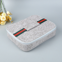 Portable Thermal Insulated Cooler Lunch Bag Solid Felt Lunch Box Bags Tote With Tinfoil For Picnic Camping