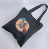 BG019 China Cute Pekingese Style Black Fabric Customized High Quality Cotton Canvas Tote Shopping Bag Manufacturer