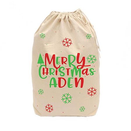 Christmas Style Cotton Drawstring bag