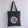 BG019 China Cute Pekingese Style Black Fabric Customized High Quality Cotton Canvas Tote Shopping Bag Manufacturer