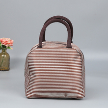 BG042 Stripe Style Customized For Students Zipper Cotton Cooler Tote Camping Bag