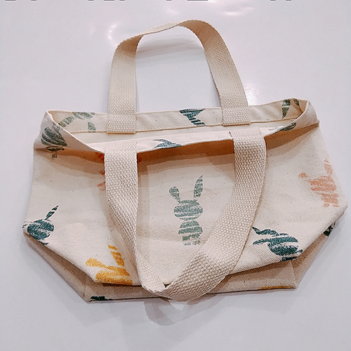 printed cotton canvas tote handbag