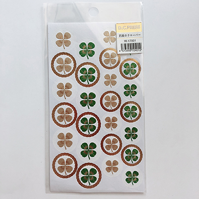 lucky four-leaf clover pvc sticker