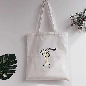 Customized Hot Sale Bingo Finger Natural Eco Tote Cotton Canvas Bag