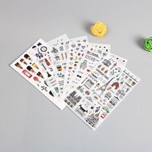 6 Sheets Die Cut for Laptop Notebook Message Baby Children Cartoon Vinyl Creative Decor Toys Sticke