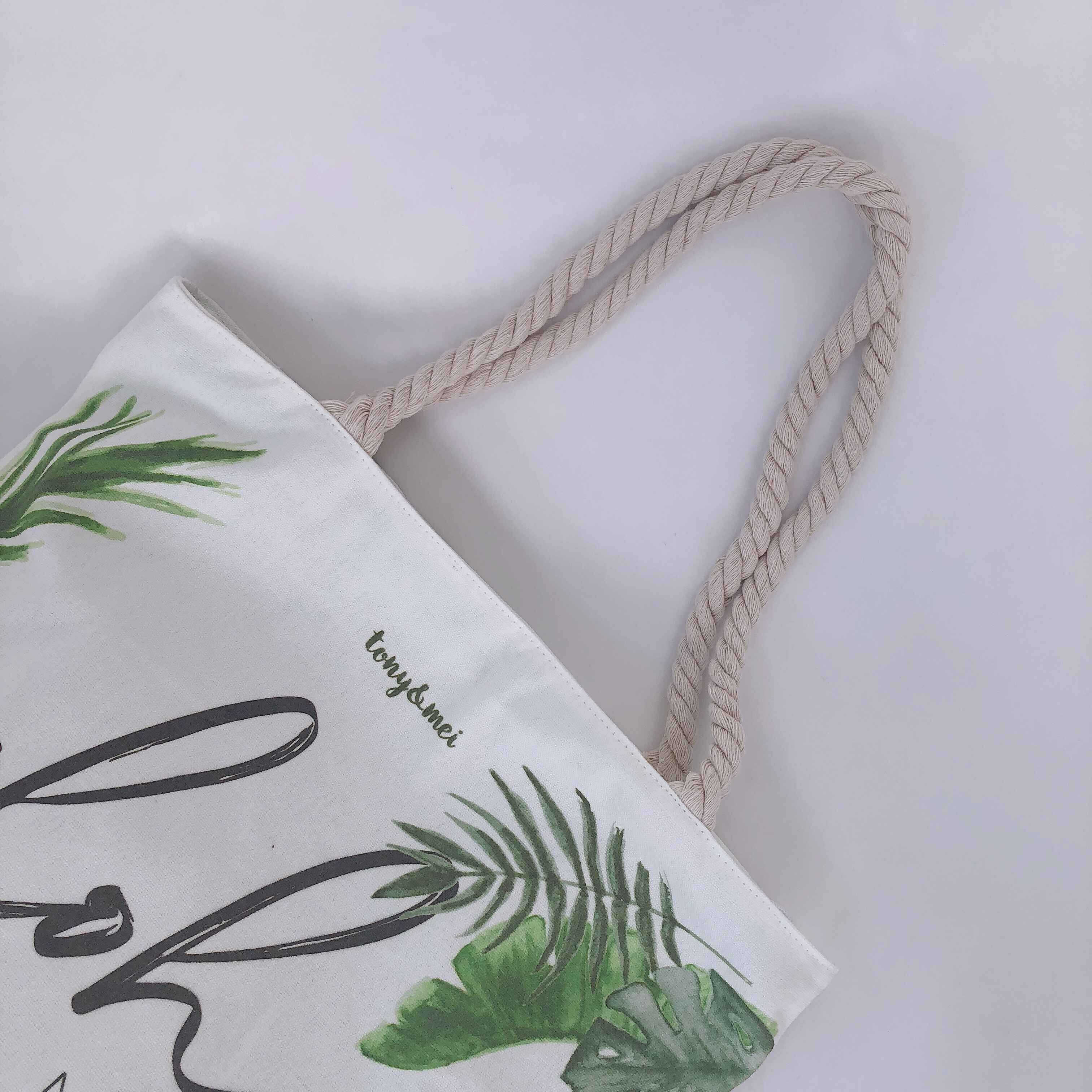 12-ounce Cotton Color Printing Beach Bag