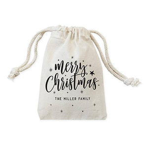 BG080 Promotion Christmas Style Heat Tranfer Printing Cotton Gift Drawstring Bag