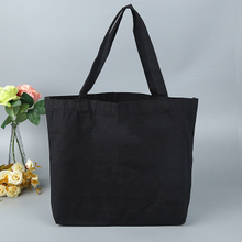 Professional 100% Natural Black Blank Canvas Shopping Tote Cotton Bag