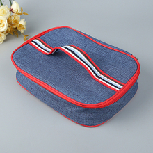 BG073 Wholesale Preppy Style Customized Hight Quality Promotion Zipper Canvas Cosmetic Bag