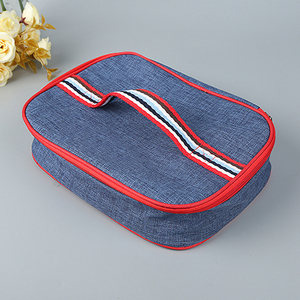 BG073 Wholesale Preppy Style Customized Hight Quality Promotion Zipper Canvas Cosmetic Bag