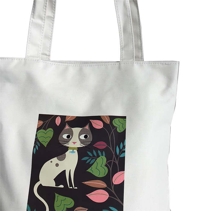 cat printed cotton tote bag price