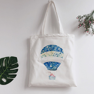Customized Hot Air Balloon Natural Eco Tote Cotton Canvas Bag Handbag