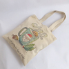 Cute cartoon Santa cup cookies milk cotton canvas bag