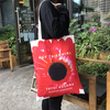 Printed Women Red Beautiful Cotton Handle Bag Pattern