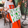 Custom cactus Potted Plants Full Color Print Cotton Canvas Tote Handbag