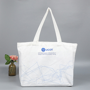 BG039 Preppy Style Silk Printing Customized Unisex Cheap Cotton Canvas Tote Shopping Bag
