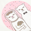Customized Cartoon Bear Marry Wedding Big Day Eco Canvas Cotton Bag Beach Bag