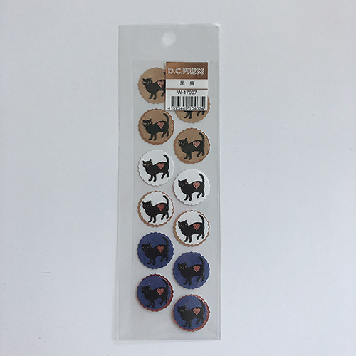 cute black cat style pvc sticker