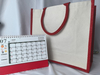 Eco-Friendly Jute Grocery Bag Wholesale Reusable Custom Coated Linen Shopping Tote Leather Handle for Advertising Gifts for