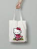 Custom Logo Reusable Tote Bag with Long Rope Handle Screen Printing for Daily Use for Travel and Outdoor Shopping Bag