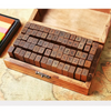 Manufacturer Directly Sale 28/70pcs DIY Wooden Alphanumeric Stamps Wood Rectangle Craft Stamp For DIY Craft Card Making Happy Planner Scrapbooking Supplier 