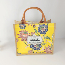 Custom Yellow Lotus Printed Cotton Bag