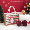 Custom 2024 Christmas Eve Apple Gift Bag - Santa Claus Folding Jute Bag, Elegant Explosion-Style for Holiday Gifting