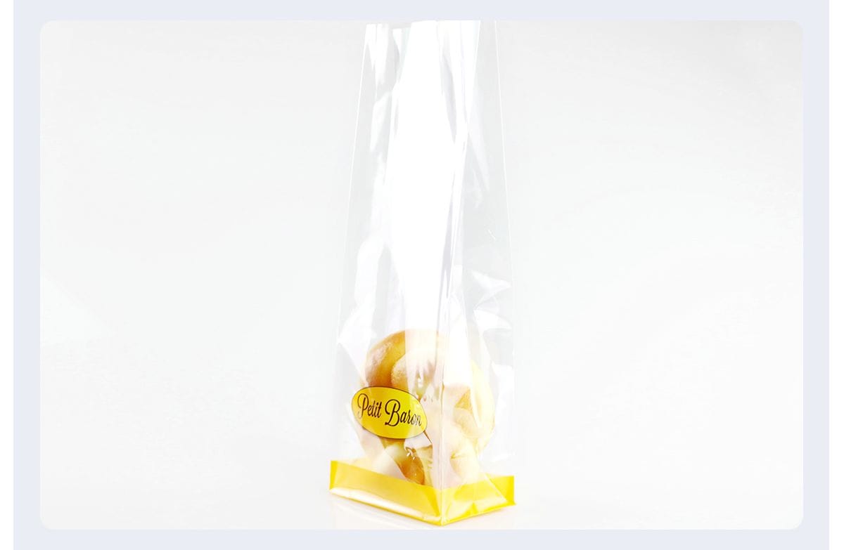 Custom Square Bottom Clear Plastic Bread Bags