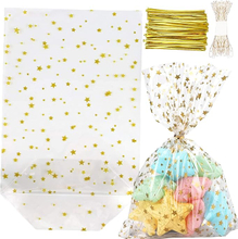 Bottom Bag Star Christmas Cookie Bag Cellophane Bag With Metal Strap