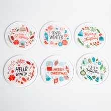  Custom Small Moq Christmas Patter Square And Round Shap Acrylic Coaster For Cups Holder 