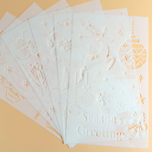 Free Sample Custom New Christmas Theme Hand-Painted DIY Wall Spray PET Hollow Template Novelty Gifts Stencil Custom 