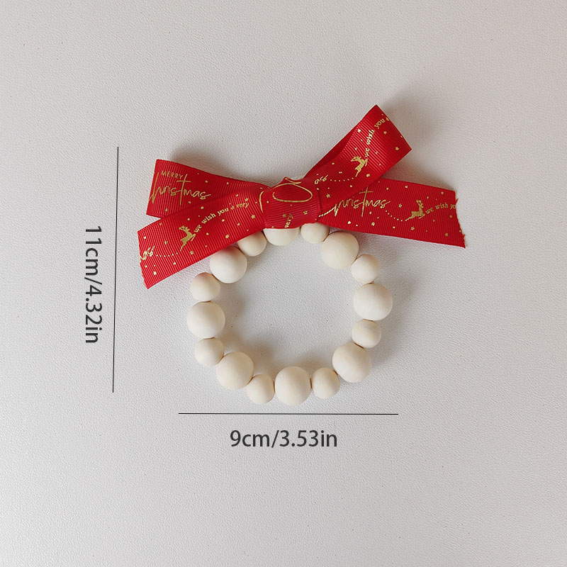 Christmas Bow Wooden Bead Ornament
