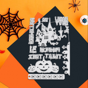 Boguang Vendor Custom and stock Sell Cartoon knife mold DIY Halloween Castle pumpkin Ghost decoration cutting die carbon steel sticker ledger