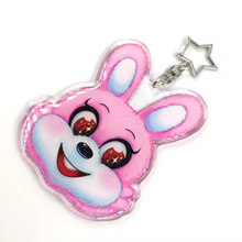 Custom Printed Double Sided Epoxy Glitter Sparkle Cute Acrylic Anime Charms Keychain Wholesale