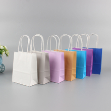 Colored Blank Kraft Paper Tote Bag Customizable