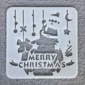 Eco-friendly PET Template Christmas Drawing Stencil Notebook Decorating Stencils For Wood For Farbic for coffe For wall