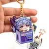 Custom Printed Double Sided Epoxy Glitter Sparkle Cute Acrylic Anime Charms Keychain Wholesale