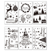 Free Sample Custom New Christmas Theme Hand-Painted DIY Wall Spray PET Hollow Template Novelty Gifts Stencil Custom 