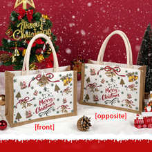 Custom 2024 Christmas Eve Apple Gift Bag - Santa Claus Folding Jute Bag, Elegant Explosion-Style for Holiday Gifting