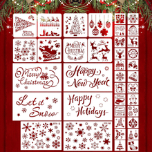 Cutomized Small Moq 100pcs Merry Christmas DIY Letter Painting Template Stencil Novelty Gifts for Farbic Cabinets Glass Walls