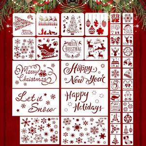 Cutomized Small Moq 100pcs Merry Christmas DIY Letter Painting Template Stencil Novelty Gifts for Farbic Cabinets Glass Walls
