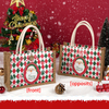 Custom 2024 Christmas Eve Apple Gift Bag - Santa Claus Folding Jute Bag, Elegant Explosion-Style for Holiday Gifting