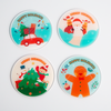  Custom Small Moq Christmas Patter Square And Round Shap Acrylic Coaster For Cups Holder 