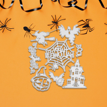 Scrapbook Cartoon Cutting Dies - Carbon Steel Punches Hollow Graffiti for Halloween Witch, Ghost, Spider Web Decorations, Cards & Journals Scrpacking Diy 