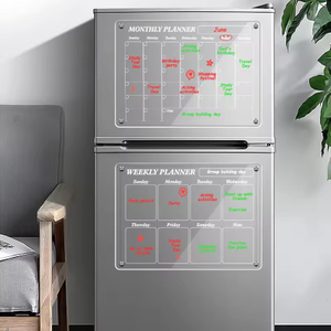 Updated Magnetic Acrylic Dry Erase Whiteboard Planner Fridge Magnet Clander and Memo Set