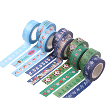 Christmas Design Decoration Ink Printing Masking Paper Tape For Holiday Gift