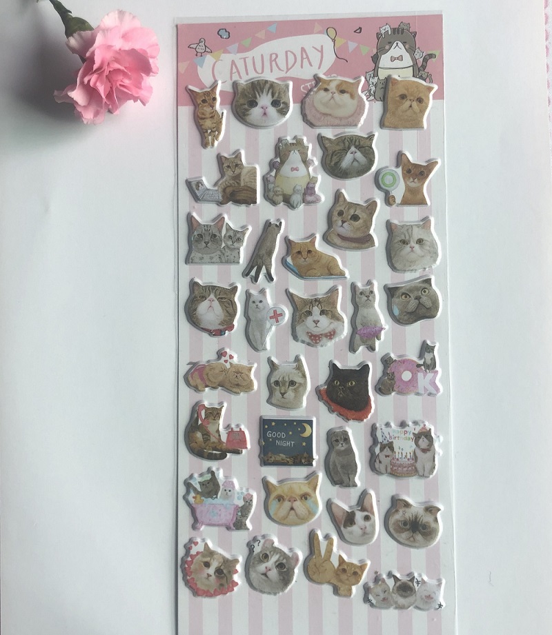 Kawaii cat puffy sticker